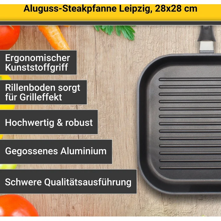 KARL KRÜGER Grillpfanne Leipzig 28x28cm Aluguss – Bild 3