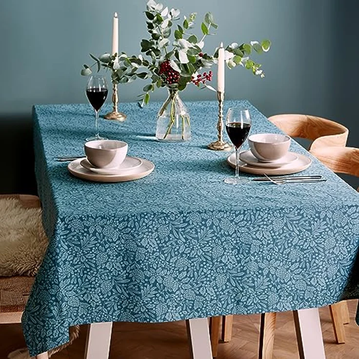 Catherine Lansfield Dining Majestic Tischdecke Hirsch, Baumwolle, 137x229 cm, Grün – Bild 2