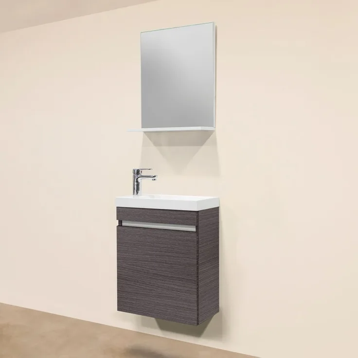 Sanotechnik Badmöbelset 'NORA 48 EICHE SILBER', silber, 48x55x25 cm