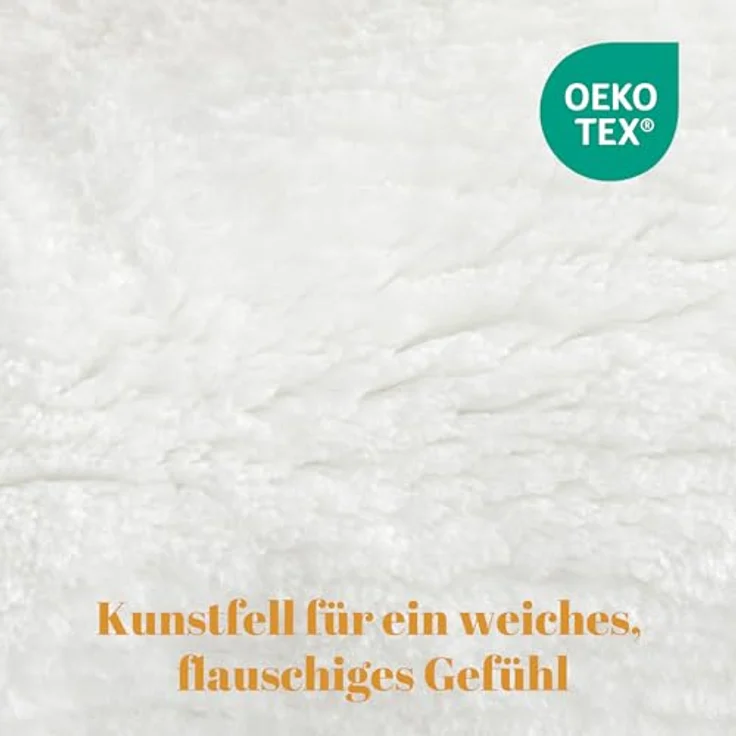 Sonive Kunstfell Teppich Stuhlauflage 90x60 cm Weich, Faux Fell | Waschbare Teppiche Sitzauflage für Kinderzimmer, Wohnzimmer, Schlafzimmer, Esszimmer Weiß – Bild 3