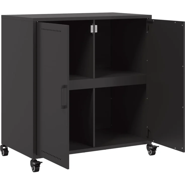 vidaXL Sideboard Schwarz 68x39x72 cm Stahl 846656 – Bild 8