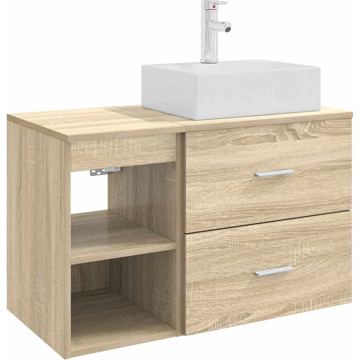 vidaXL Badezimmerschrank-Set 2 stk. Sonoma-Eiche 79,5 x 41 x 79,5 cm 3403890 – Bild 2