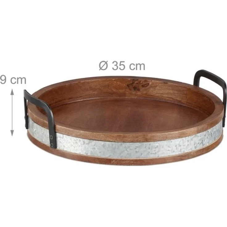 Mangoholz Tablett mit Metallrand – Bild 4