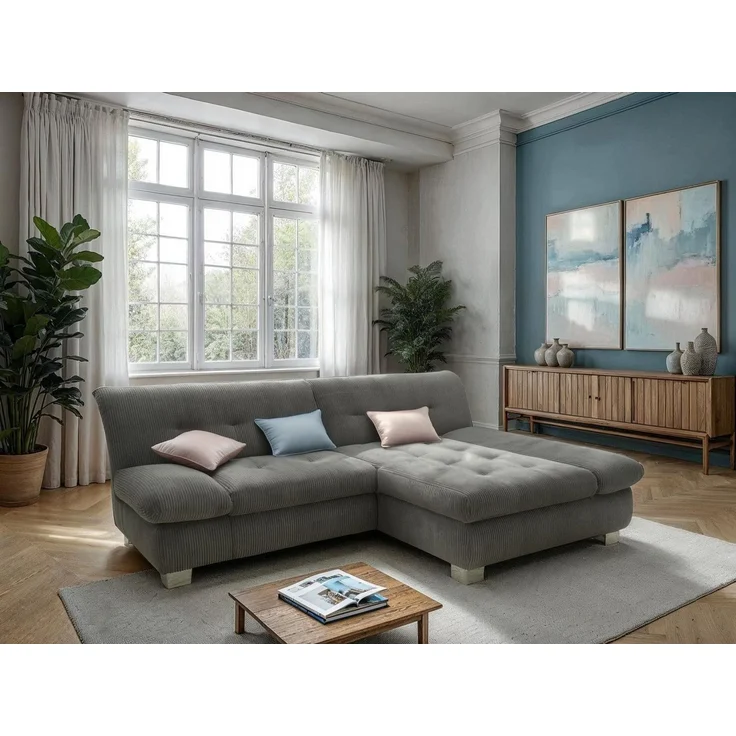 DOMO collection Ecksofa 100031 kompakte Stellmaße, komfortabel und bequem, L-Form, wahlweise mit Bettfunktion und Armteilverstellung. Breite 234 cm – Bild 5