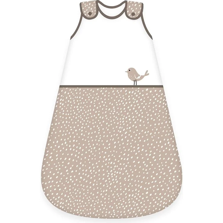 Herding babybest Baby-Schlafsack, Woodland Crew, 70 cm, Mit seitlich umlaufendem Reißverschluss und Druckknöpfen, Obermaterial: 100% Baumwolle/Füllung: 100% Polyester, Weiß/Beige