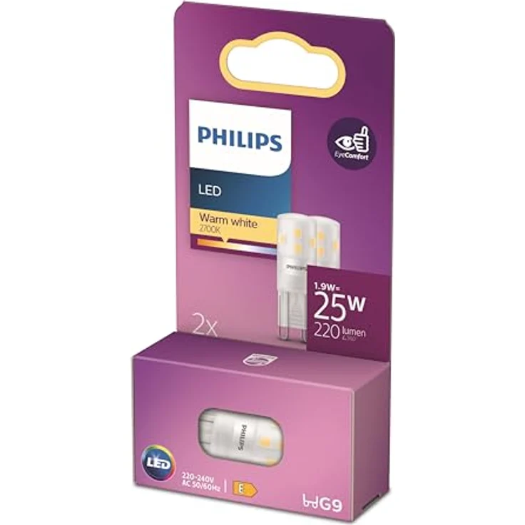 Philips LED Standard Brenner, Ersatz für 25W Halogen, G9 Sockel, warmweißes Licht 2700K, 2er Pack, neue Generation – Bild 2