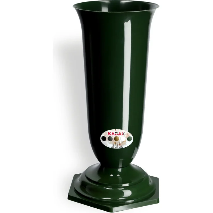 KADAX Vase, Fläschchen, Blumen, Grabstein, Friedhof, Grabstein, Einsatzsockel, Grün, 37 cm – Bild 3