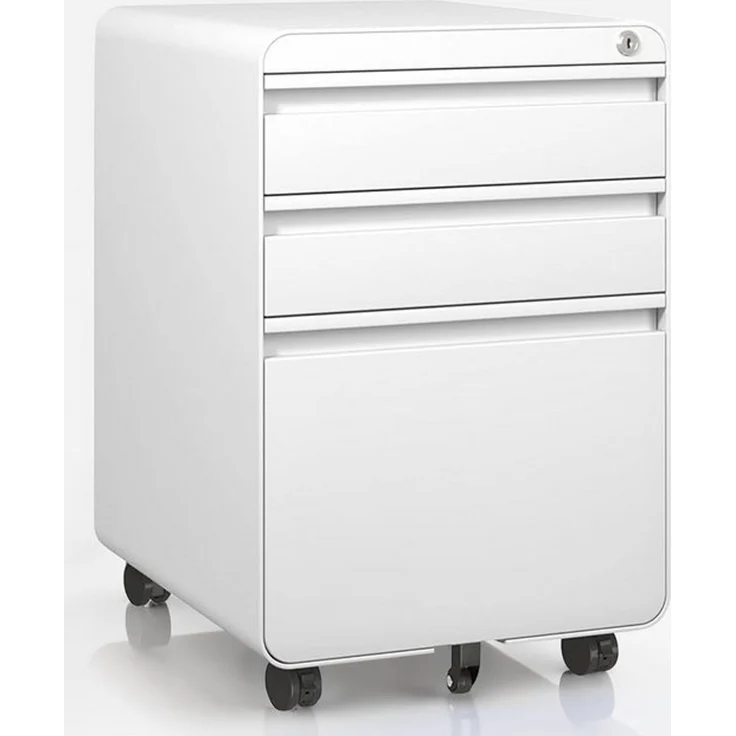 Dripex Aktenschrank Metall Rollcontainer Stahl Büroschrank mit 2/3 Schubladen – Bild 4