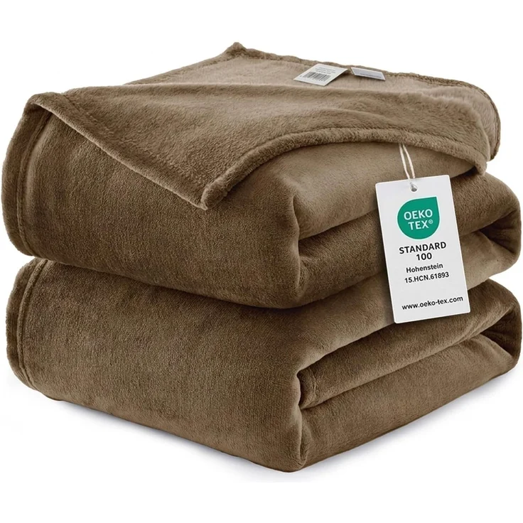 WAVVE Kuscheldecke Flauschig Decke Fleecedecke - Sofadecke Braun 220x240 cm Wohndecke Sommer Couchdecke Weich, XXL Groß Decke Sofa Leicht