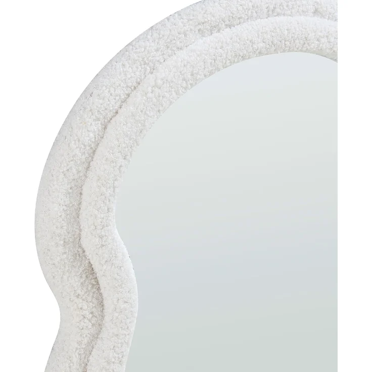 Wandspiegel Brummen mit Teddystoff-Rahmen 80x60 cm Weiß [en. casa] – Bild 7