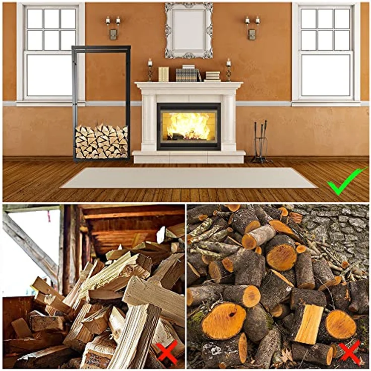 Kaminholzständer Brennholzregal Kaminholzablage Holzregal Metall 150x80 cm – Bild 8