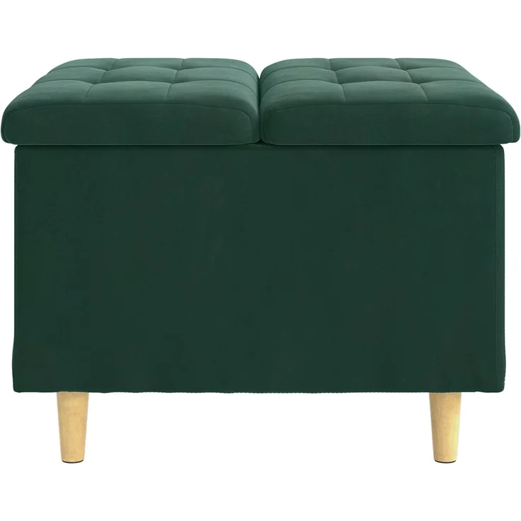 vidaXL Ottoman mit Stauraum Dunkelgrün 60 x 60 x 45 cm Samt 876827 – Bild 5