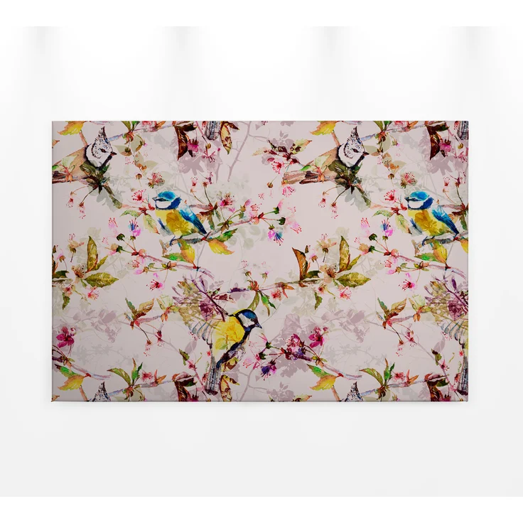 Leinwandbild Vögel Rosa Gelb Grün 90x60 DD120351 Keilrahmen Wandbild Leinwand – Bild 1