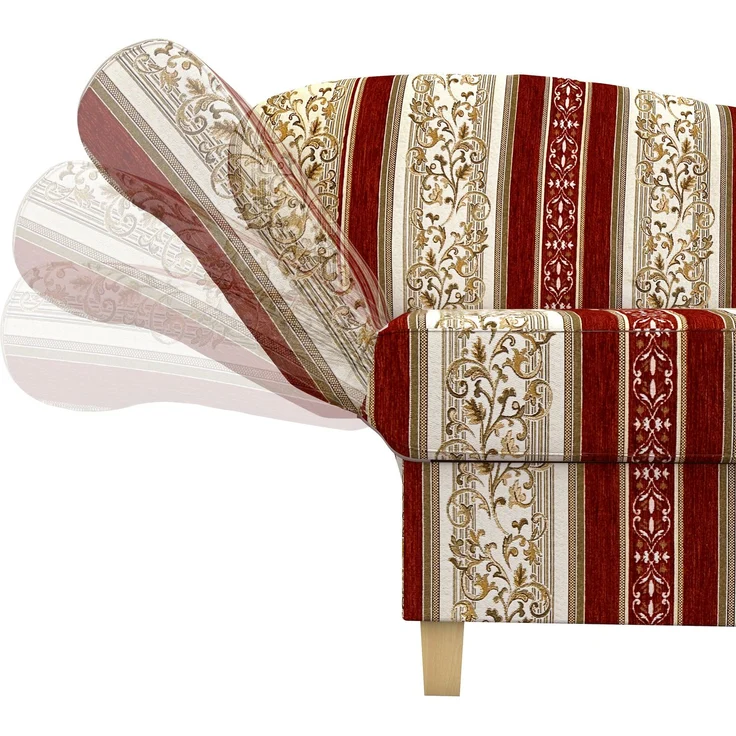 Max Winzer Recamiere mit Armteil links klappbar 'Selma', Chenille rot, 82 cm x 88 cm x 190 cm – Bild 6