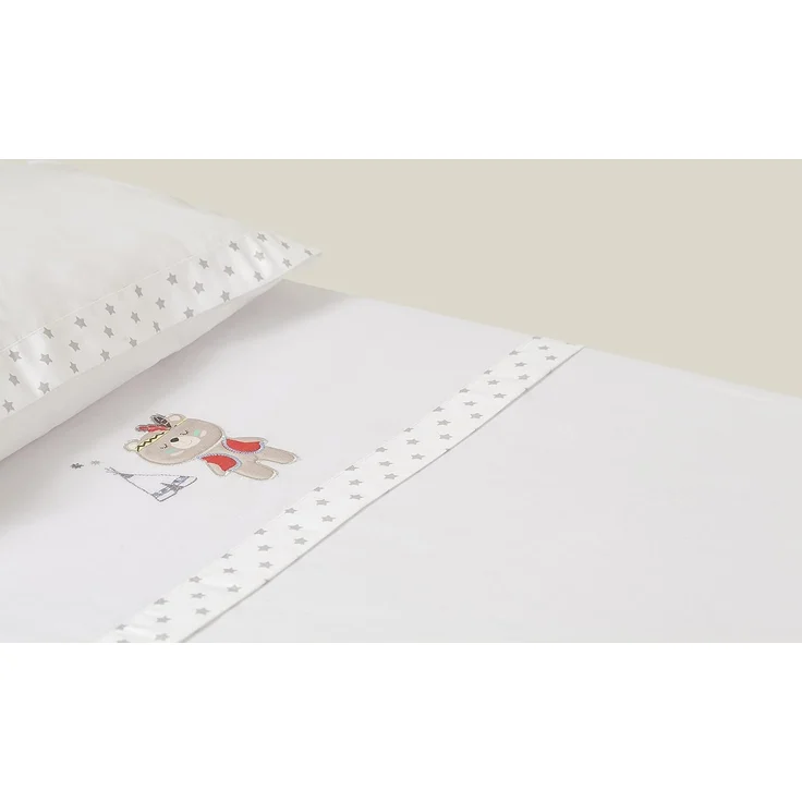 Interbaby 03197-18 Laken für das kinderbettchen TIPI OSO, weiss e grau, grau – Bild 6