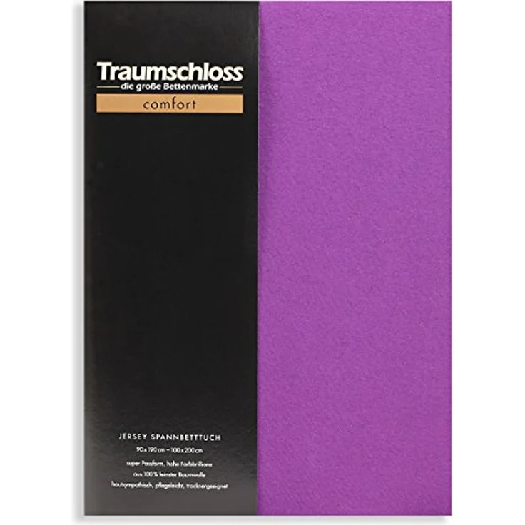 Traumschloss Spannbettlaken Comfort, Jersey, Violett, 90-100x200, 100% Baumwolle – Bild 2