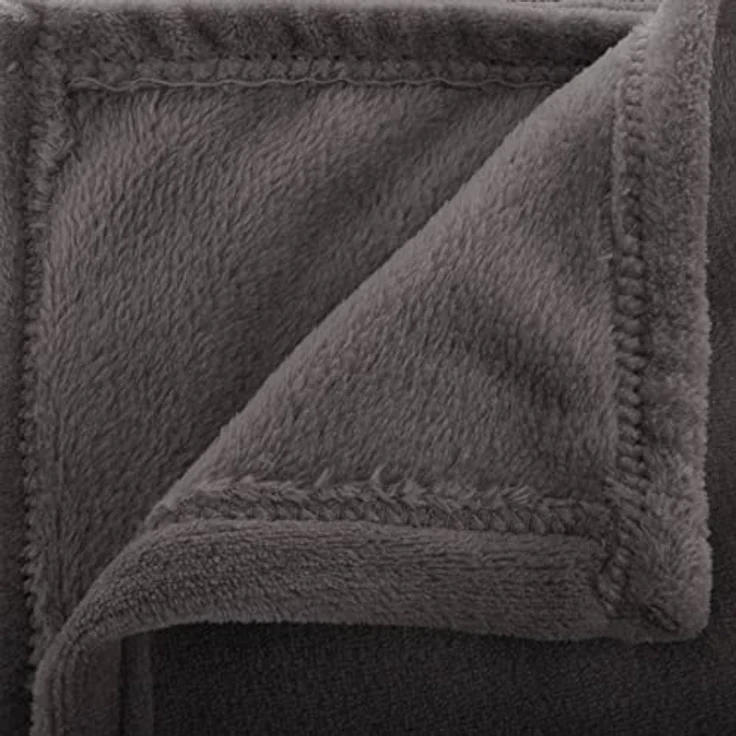 Atmosphera Createur d´interieur Fleecedecke, Uni, Anthrazit, 180x230 cm, aus strapazierfähigem Polyester, geeignet für skandinavische und moderne Innenräume – Bild 4