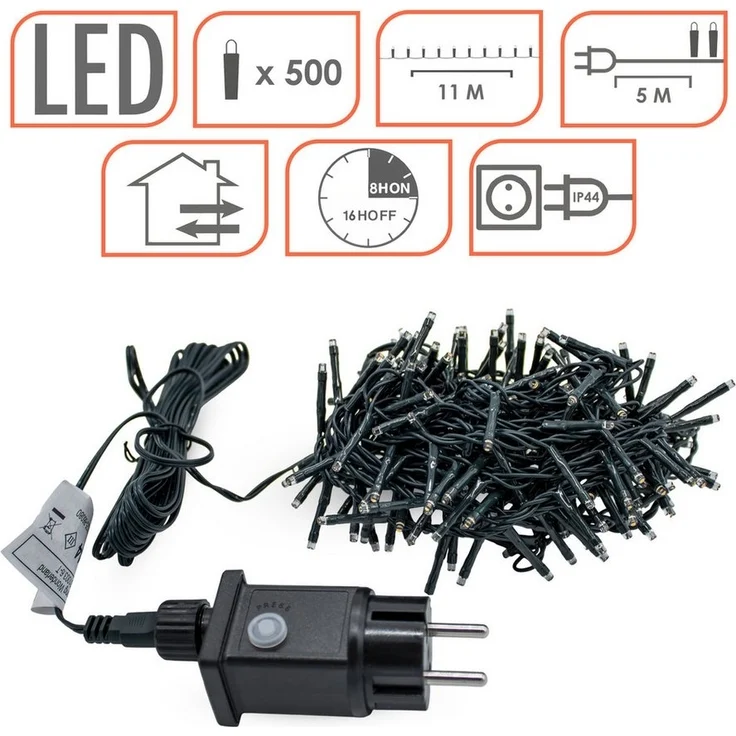 Spetebo LED-Lichterkette Outdoor Weihnachtskette soft gold, mit Timer - 8 Stunden AN / 16 Stunden AUS – Bild 2