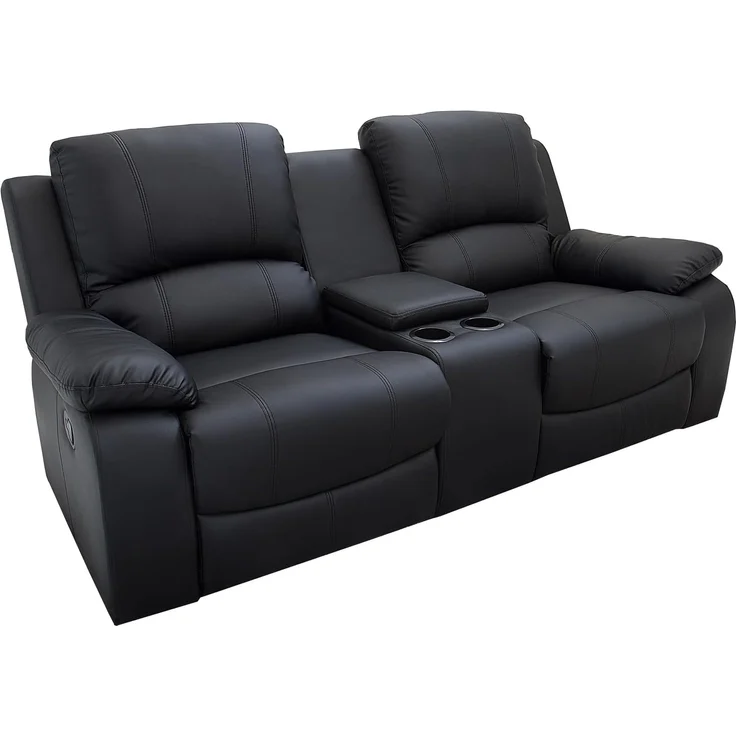 riess-ambiente TV-Sessel HOLLYWOOD 190cm schwarz - Kinosessel, Fernsehsessel, verstellbar (Einzelartikel, 1-St), Wohnzimmer · Cupholder · Kunstleder · modern · inkl. Liegefunktion – Bild 1