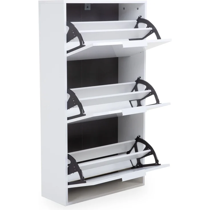 Composad Schuhschrank ESPRESSO - Diele Schuhschrank in Weiß Hochglanz – Bild 2