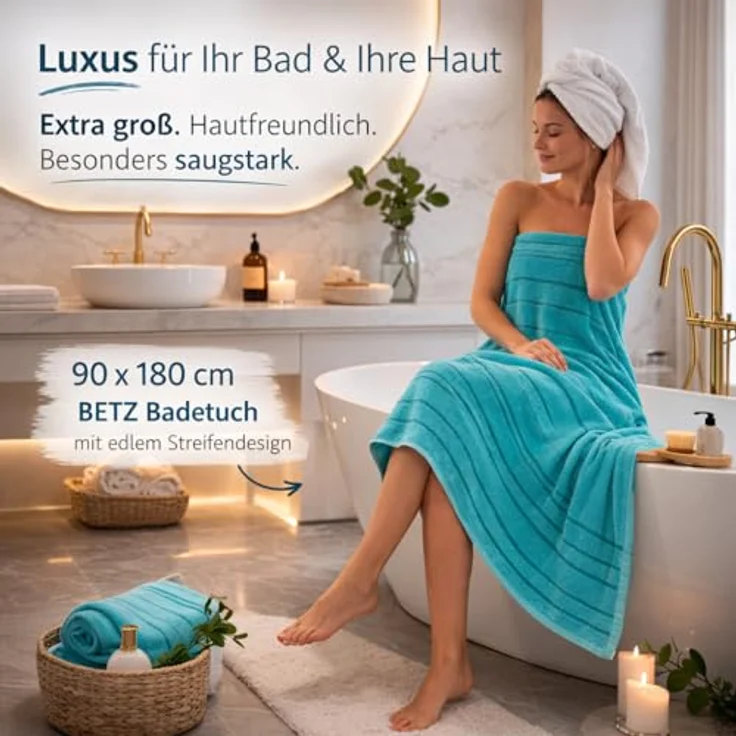 Betz Strandtuch Betz XXL Badetuch LINES Strandtuch Saunahandtuch Liegetuch 90x180 cm, 100% Baumwolle – Bild 3