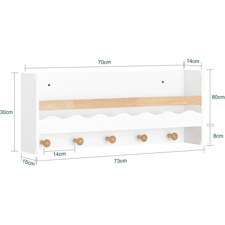 SoBuy KMB78-W Kinderregal, MDF, Lackiert, Weiß, 73 x 80 x 15 cm – Bild 3