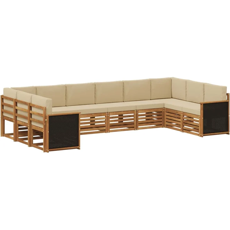 vidaXL Outdoor-Sofagarnitur 10 stk. 10-Sitzer Natur und Beige 3384884 – Bild 2