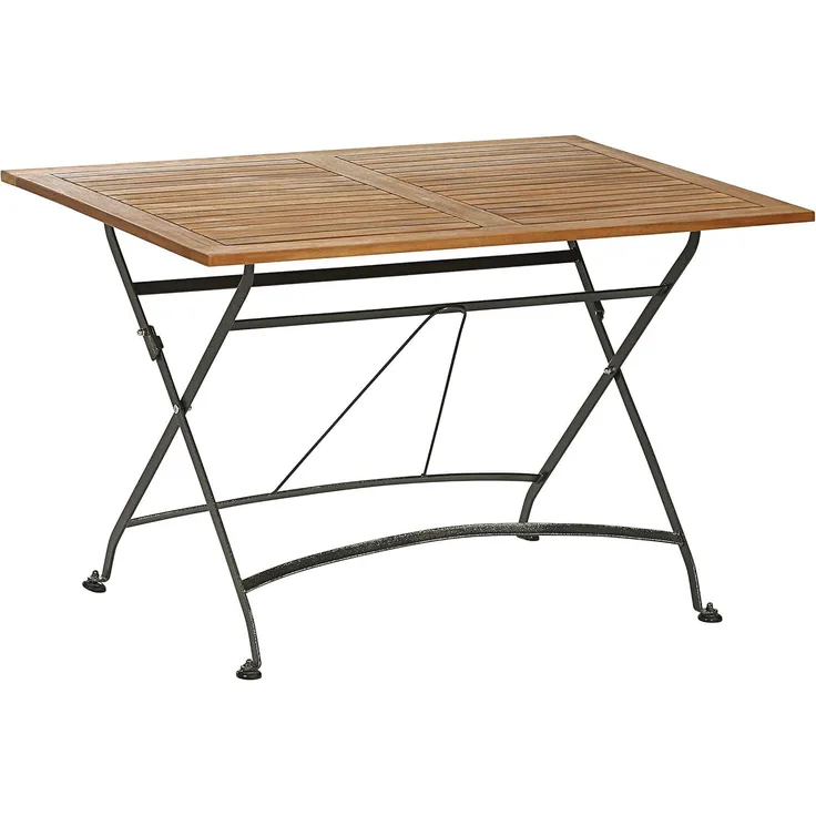 Dehner Klapptisch Tegernsee, ca. 120 x 80 x 74 cm, aus FSC® - zertifiziertem Akazienholz / Stahl, natur / schwarz