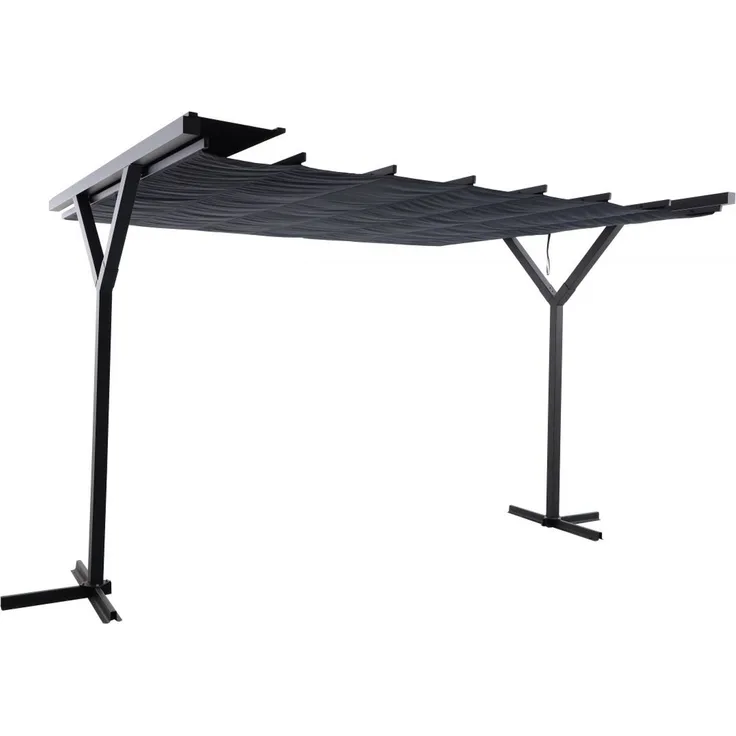 Primaster Raffpavillon Easy 3x3,6m Pavillon anthrazit Sonnenschutz Gartenzelt