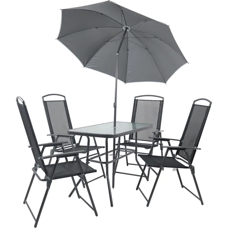 VCM Gartenmöbel-Set Sontan 918146 Anthrazit H. 70 x B. 110 x T. 55cm