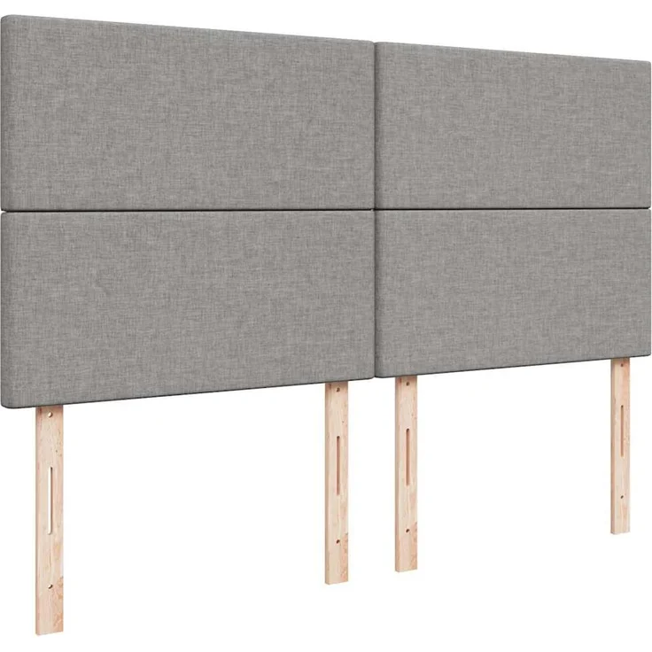 vidaXL Ottoman-Bett mit Matratzen & LEDs Hellgrau 200x200 cm Stoff 3313948 – Bild 8