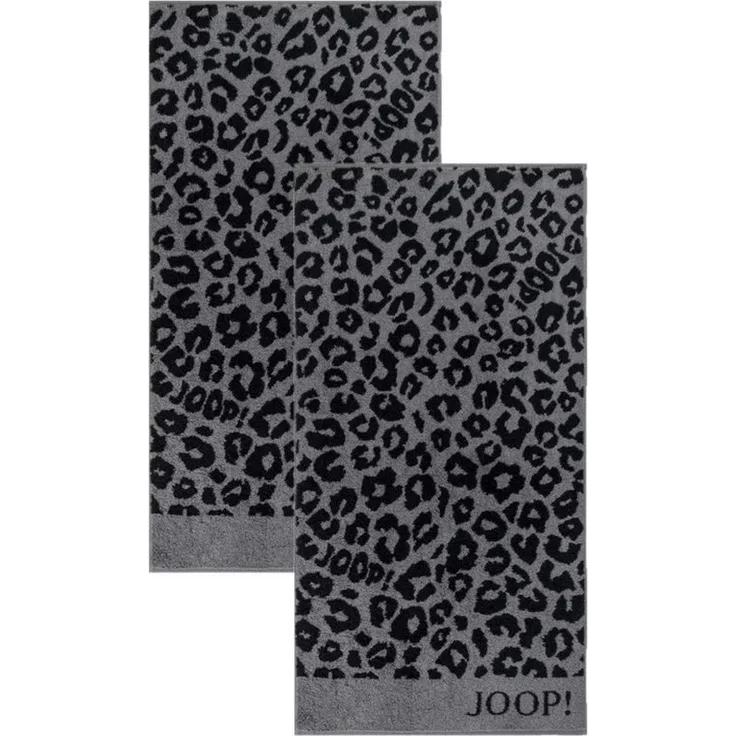 JOOP! Handtuch 2 Stück Joop! Handtücher Leo Allover 1707-90 graphit 50x100, Walkfrottier (Spar-Set, 2-St), 100% Baumwolle