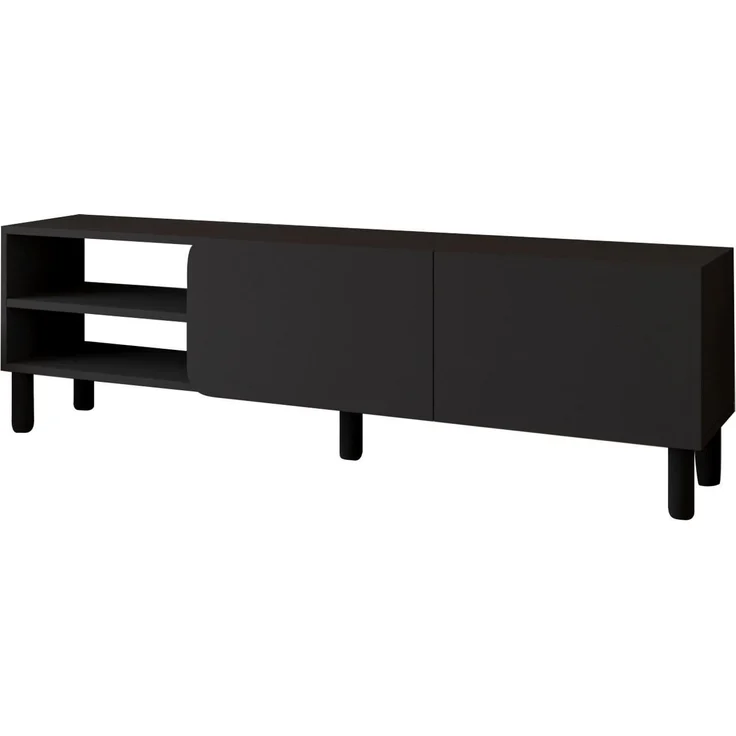 Stilvoller TV-Ständer in Anthrazit, 150 cm | 100% melaminbeschichtete Spanplatte, 18 mm stark | Wandmontage