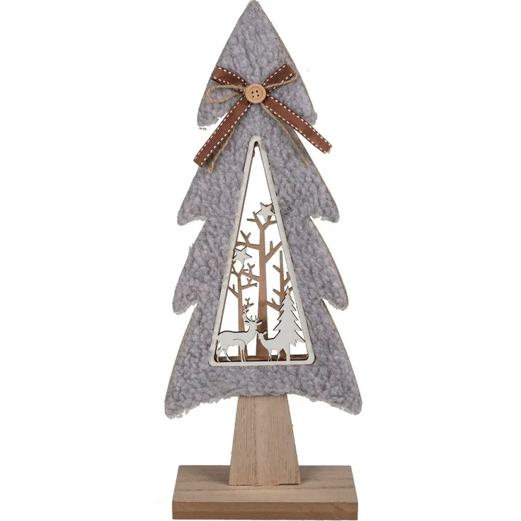 Weihnachtsbaum 40cm mit Stillleben in Grau oder Hellbraun Deko Tannenbaum grau