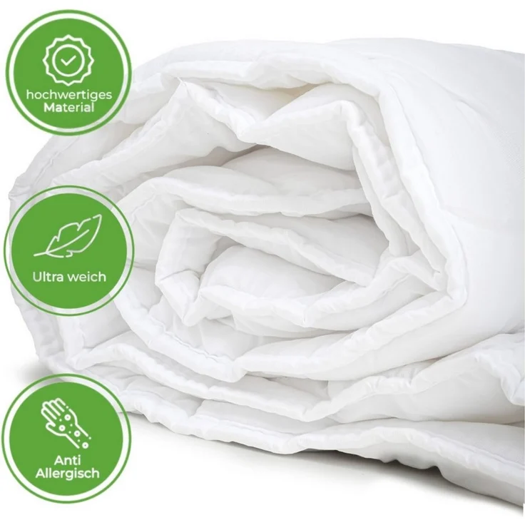 livessa Bettdecke + Kopfkissen Ideal für Ganzjahreszeiten mit 300 g/m² Füllung, Füllung: Hohlfaser, Bezug: Mikrofaser, Bettwaren SET weich und atmungsaktiv – Bild 2