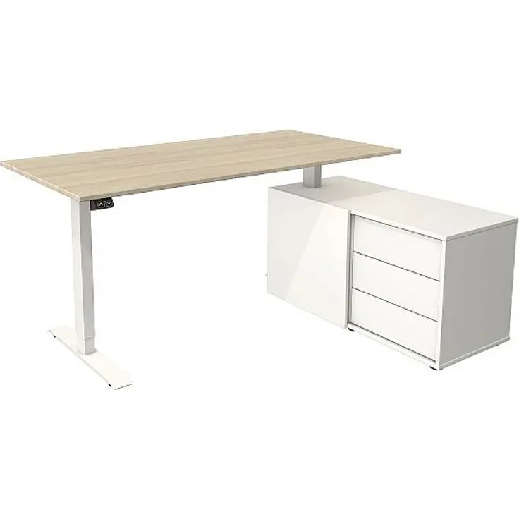 Kerkmann Schreibtisch mit Sideboard MOVE 1 Gestell weiß ahorn