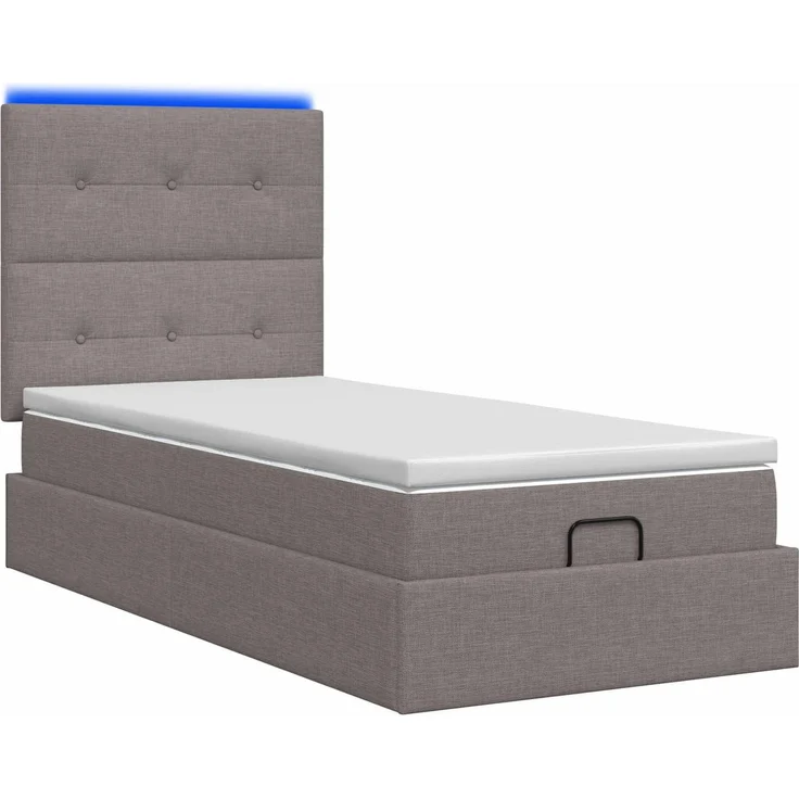 vidaXL Ottoman-Bett mit Matratze und LED Taupe 100 x 200 cm Stoff 3458052 – Bild 9