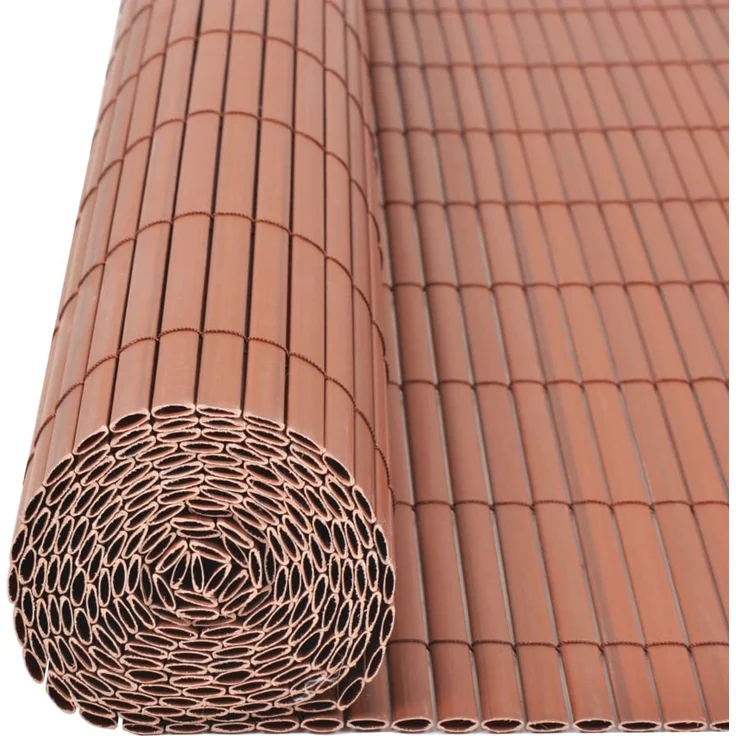 vidaXL Gartenzaun Doppelseitig PVC 90 x 300 cm Braun 43625 – Bild 5