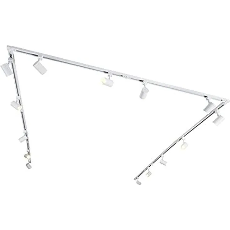 Qazqa Schienensystem-Sets Iconic jeana, ohne Leuchtmittel, GU10, Weiß, Modern, Stahl, Deckenstrahler 14-flammig