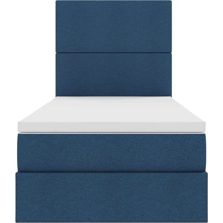 vidaXL LED-Speicherbett mit Matratze Blau 100 x 200 cm Stoff 3372338 – Bild 8