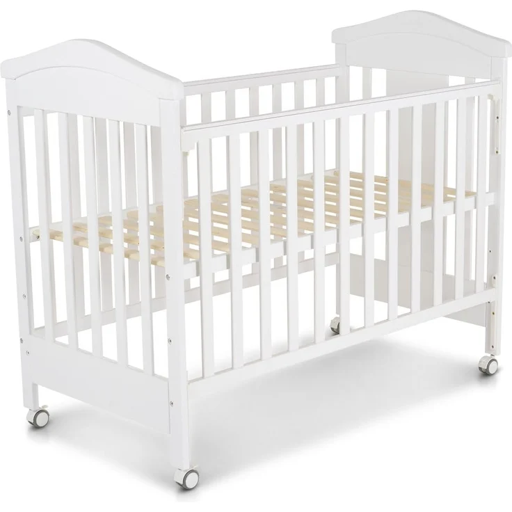 Cangaroo Babybett Wing 120 x 60 cm Gitterbett Buchenholz Räder 3 Höhenpositionen weiß – Bild 3
