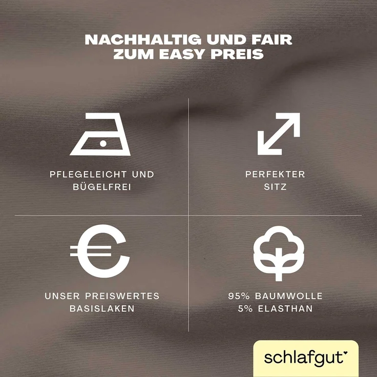 Schlafgut Spannbettlaken EASY Jersey Elasthan, Jersey, Gummizug: rundum, (1 Stück), MADE IN GREEN by OEKO-TEX® – Bild 2