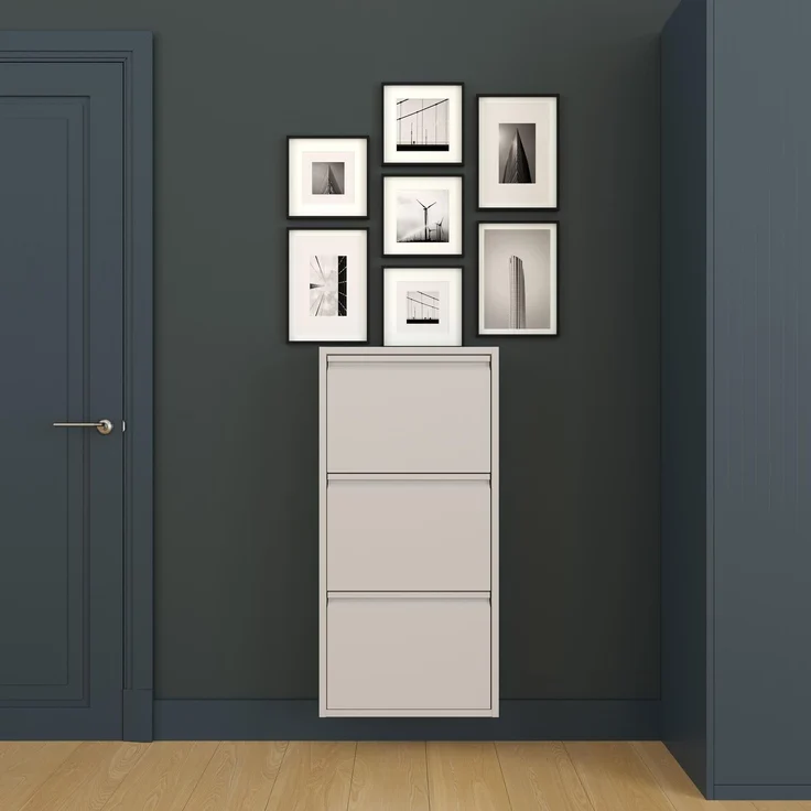 Schuhkipper, Metall 50 x 15 x 103,5 cm, grau RAL 7035 – Bild 10