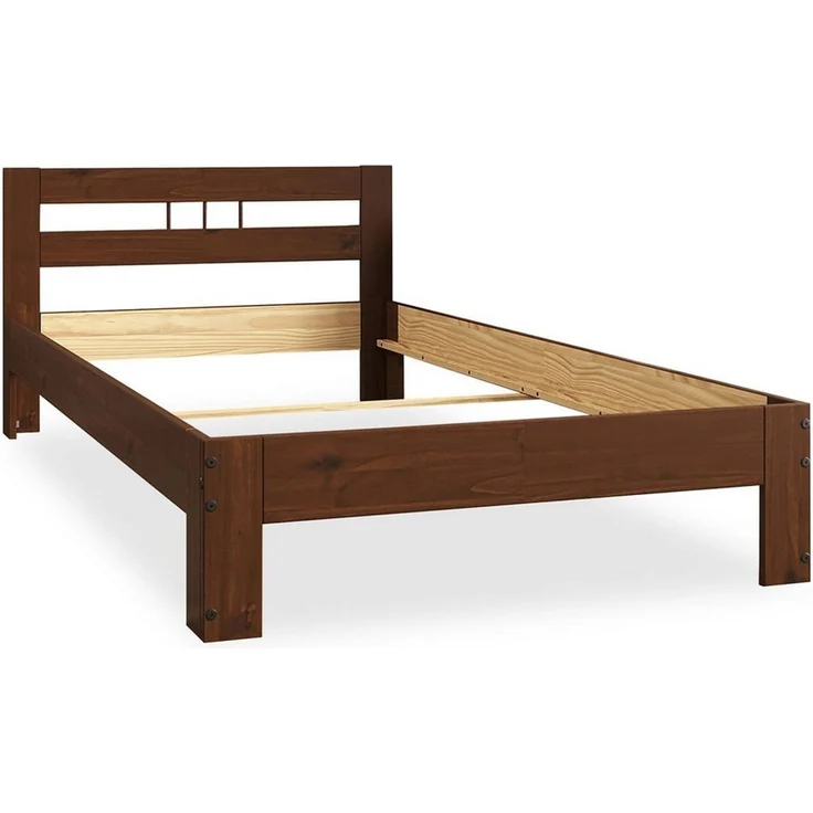 IDIMEX Massivholzbett THEO, Massivholzbett mit Kopfteil 100x200 cm aus kiefernholz- kastanie – Bild 3