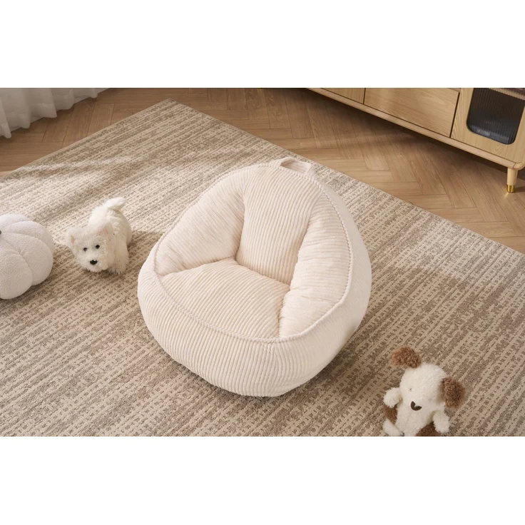 Sitzsack 69cm×72cm×51cm aus Kord in Beige – weich, ergonomisch und pflegeleicht – Bild 5
