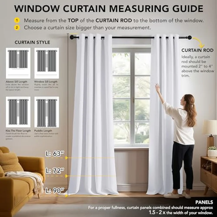 Deconovo Gardinen Verdunkelnd Thermovorhang Hitzeschutz Curtain Silber Grau | 2er Set, H200 x B140 cm, Vorhang mit Ösen, lichthemmend, Wärmeisolierend und gut passend für moderne Wohn- und Schlafzimmer – Bild 2