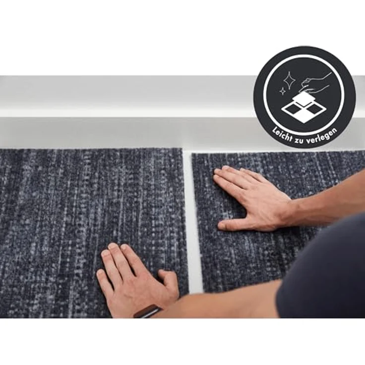 Andiamo Teppichfliese Paris Nadelfilz, quadratisch, Höhe: 4 mm, 40x40 cm, selbstklebend, robust & strapazierfähig, 25 Stück (4 qm) – Bild 8