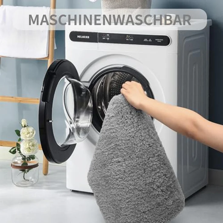 Good Nite Badezimmerteppich rutschfest Badvorleger Badematte Teppich Badezimmer Badteppich Grau 50x80 cm Bathroom Mat Maschinenwaschbar Saugfähig – Bild 8