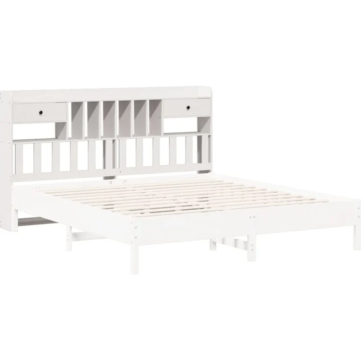 vidaXL Kopfteil mit Stauraum Weiß 180 cm Massivholz Kiefer 855503 – Bild 7