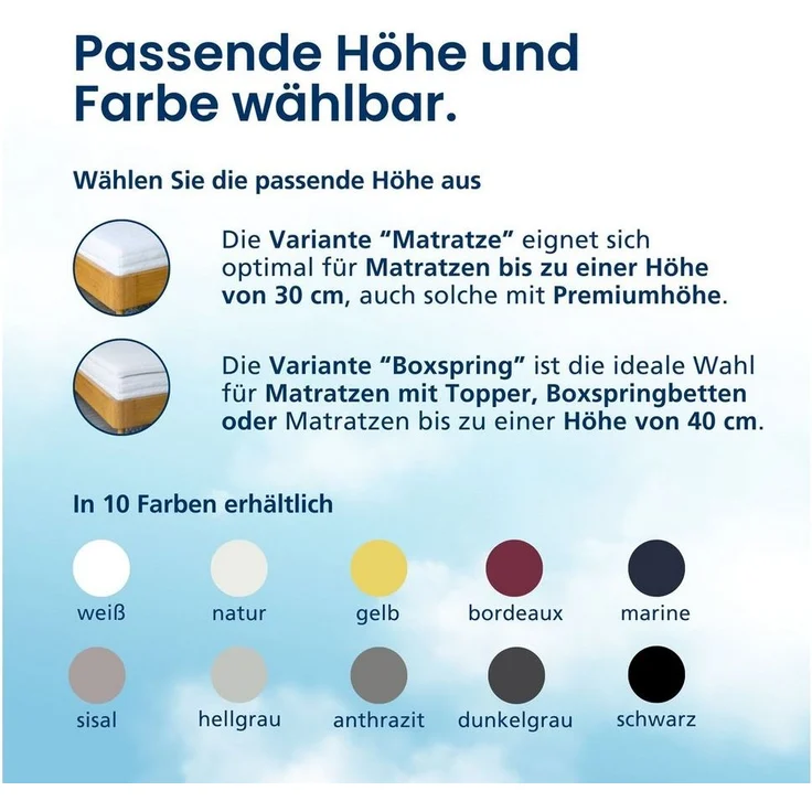 AM Qualitätsmatratzen Spannbettlaken Baumwolle in weiß, Bettlaken für Familienbetten, Made in Germany, Baumwolle, Gummizug: rundum, (1 Stück), 270x200x30 – Bild 3